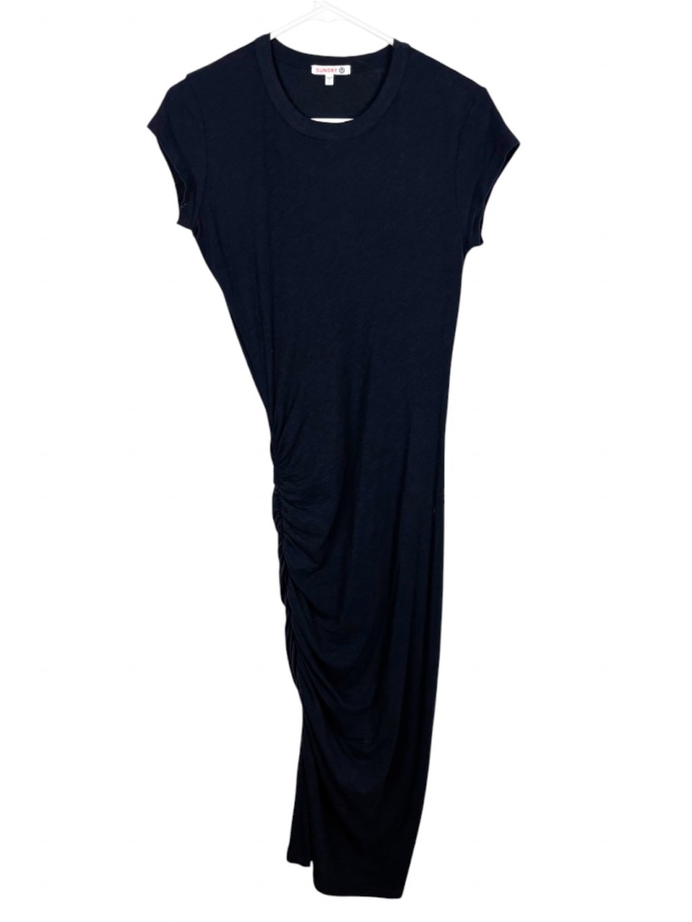 Sundry Anthropologie Black Ruched
Midi T Shirt Dress Side Shirring Jersey Small - Picture 4 of 8